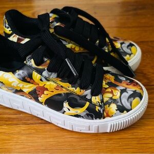 Versace Stylish Kids Sneakers - Black and Yellow authentic worn 1 time.